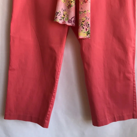 George peach stretch crop pants with scarf belt - Picture 3 of 6